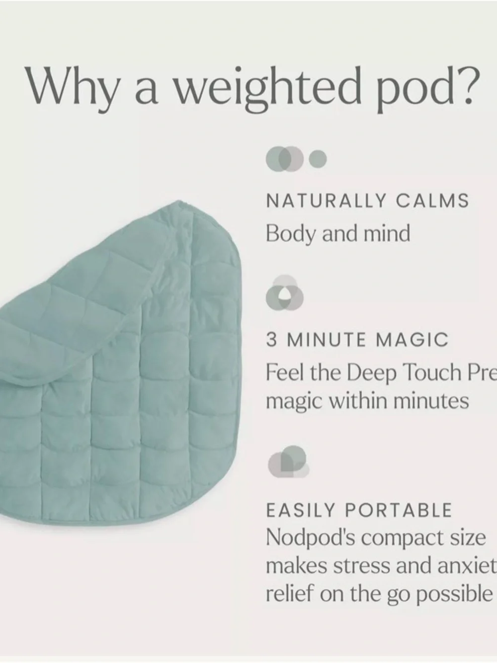 Nodpod Body Weighted Blanket, Sage Green, NWT